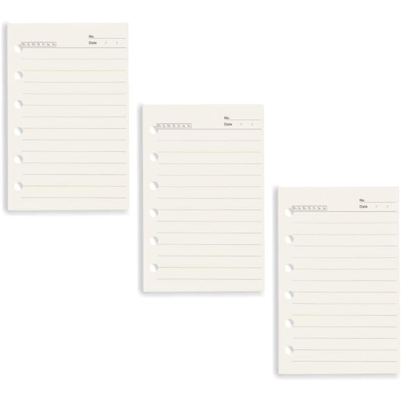 6-Hole Filler Paper Binder Inserts 3 Pack 240 Pages Lined Notebook Refills