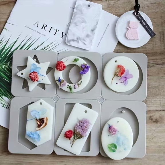 6-Hole Flower-Shaped Silicone Mold for DIY Aromatherapy Plaster Diffusers - Ideal for Soap, Candle, and Gift Making