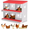 thumbnail image 1 of 6 Hole Galvanized Steel Chicken Nesting Box without Legs Roll Out Egg Vented Rust Proof Wall Mount - Red, 1 of 6