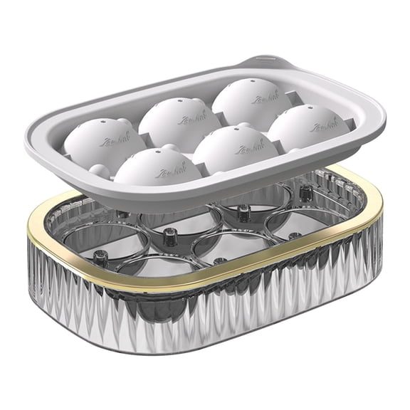 6 Hole Ice Cube Molds with Lid - Easy-Release Tray Small Household Silicone Ice Maker for Refrigerator