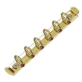 6-Hole Loose-Leaf Rings, Metal Notebook Replacement Rings, Gold, 5.51 x 0.79 in, 1 Set