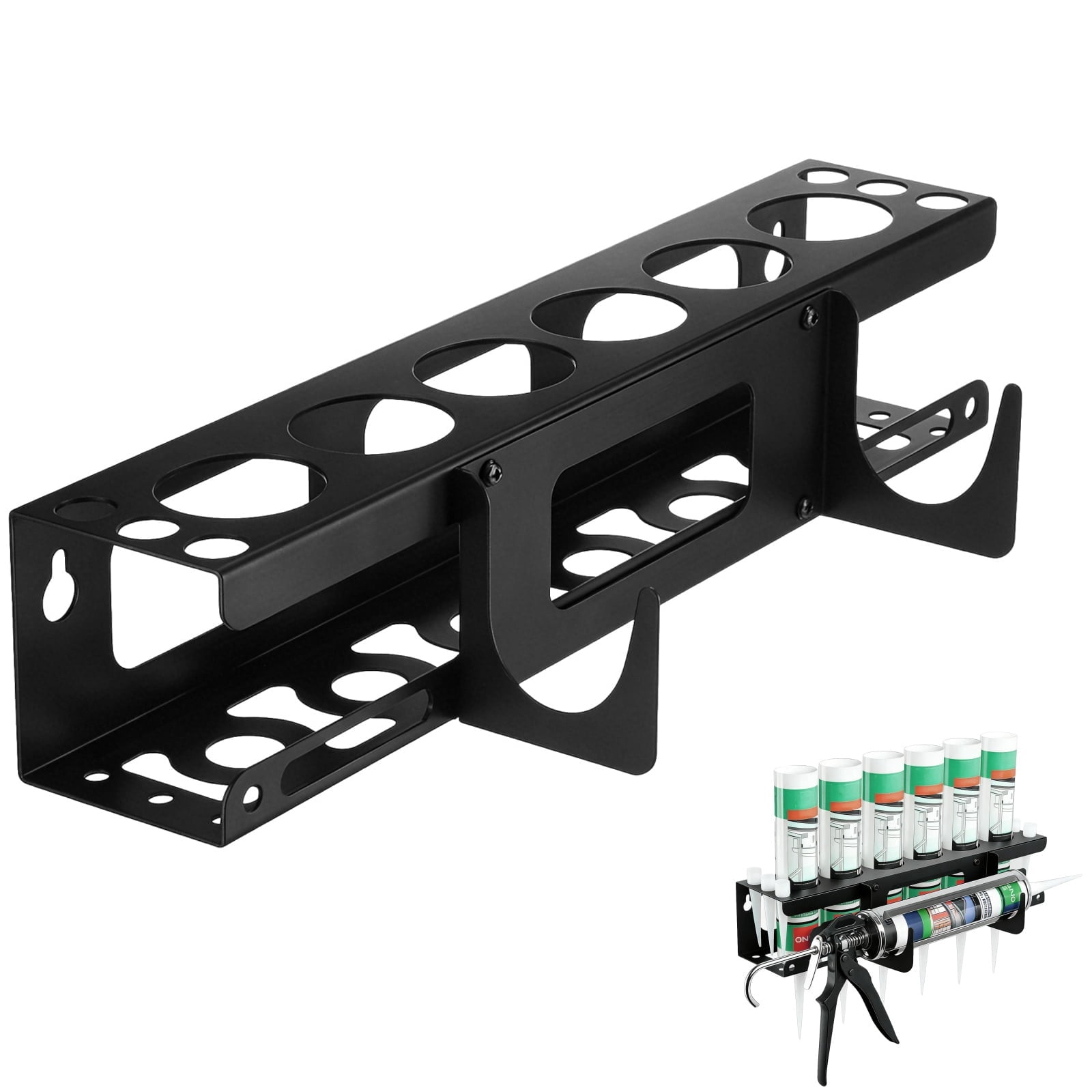 6-Hole Metal Caulking Tube Holder, Wall Mounted Silicone Sealant Rack ...