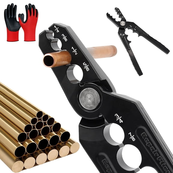 6-Hole Multi-Size Copper Pipe Repair & Rounding Tool – Fast & Easy Pipe Fixing, Manual Copper Tube Rounder for 1/4,3/8,1/2,5/8,3/4,7/8" Pipe, HVAC Refrigeration Tool for Aluminum Steel Tube