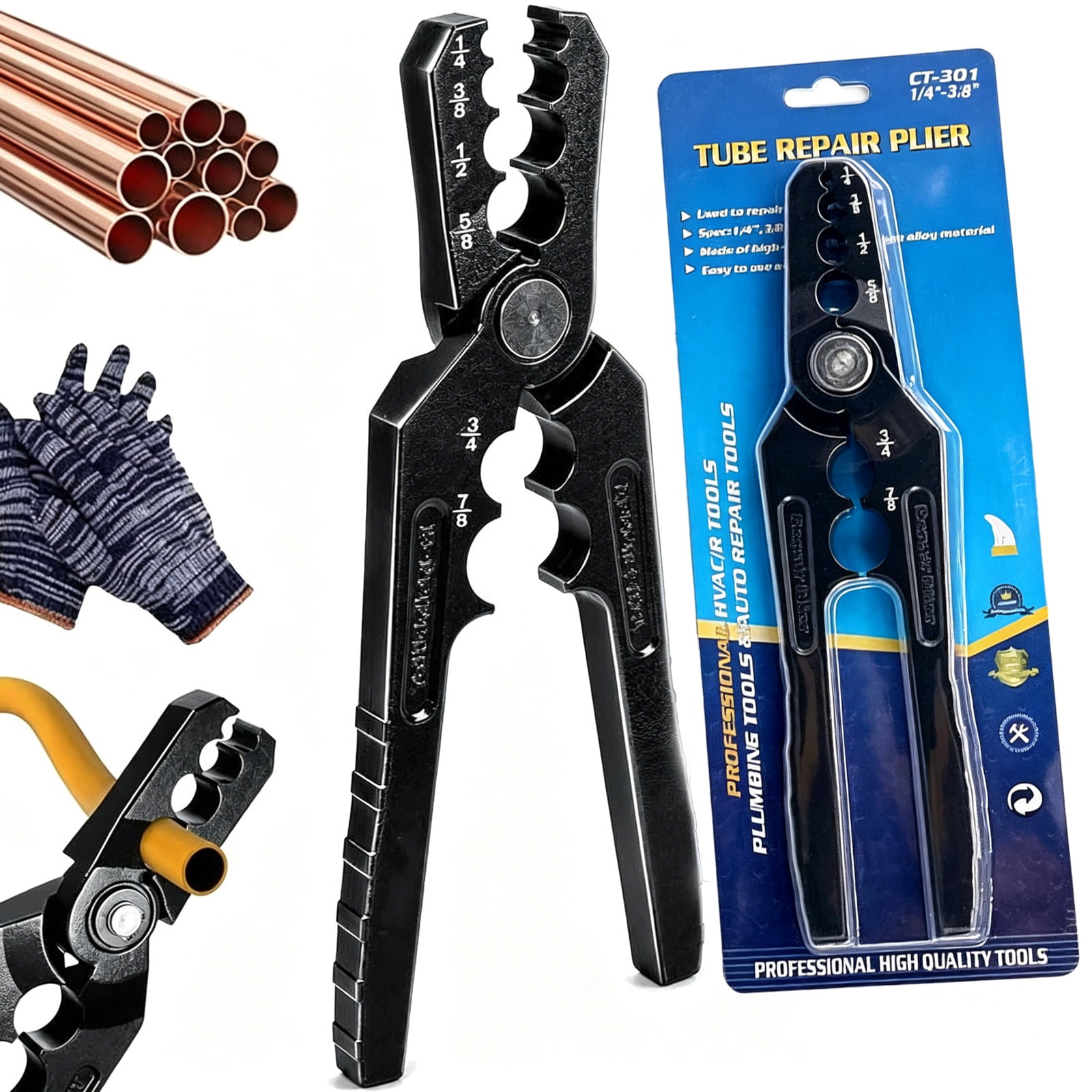 6-Hole Multi-Size Copper Pipe Repair & Rounding Tool, Manual Copper ...