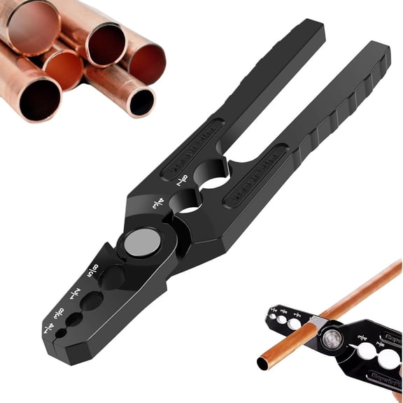 6-Hole Multi-Size Copper Pipe Repair & Rounding Tool, Manual Copper Tube Rounder Flat Tube Repairer Plier for 1/4 to 7/8 Inch Aluminum & Steel Tubing, Hvac & Refrigeration Tool (1PCS)