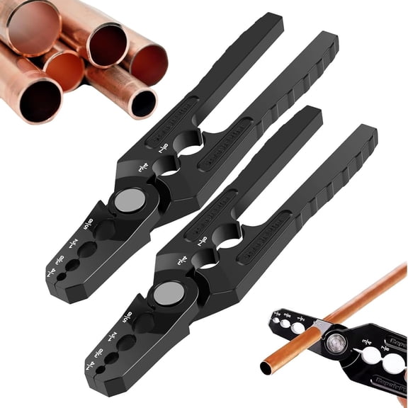 6-Hole Multi-Size Copper Pipe Repair & Rounding Tool, Manual Copper Tube Rounder Flat Tube Repairer Plier for 1/4 to 7/8 Inch Aluminum & Steel Tubing, Hvac & Refrigeration Tool (2PCS)