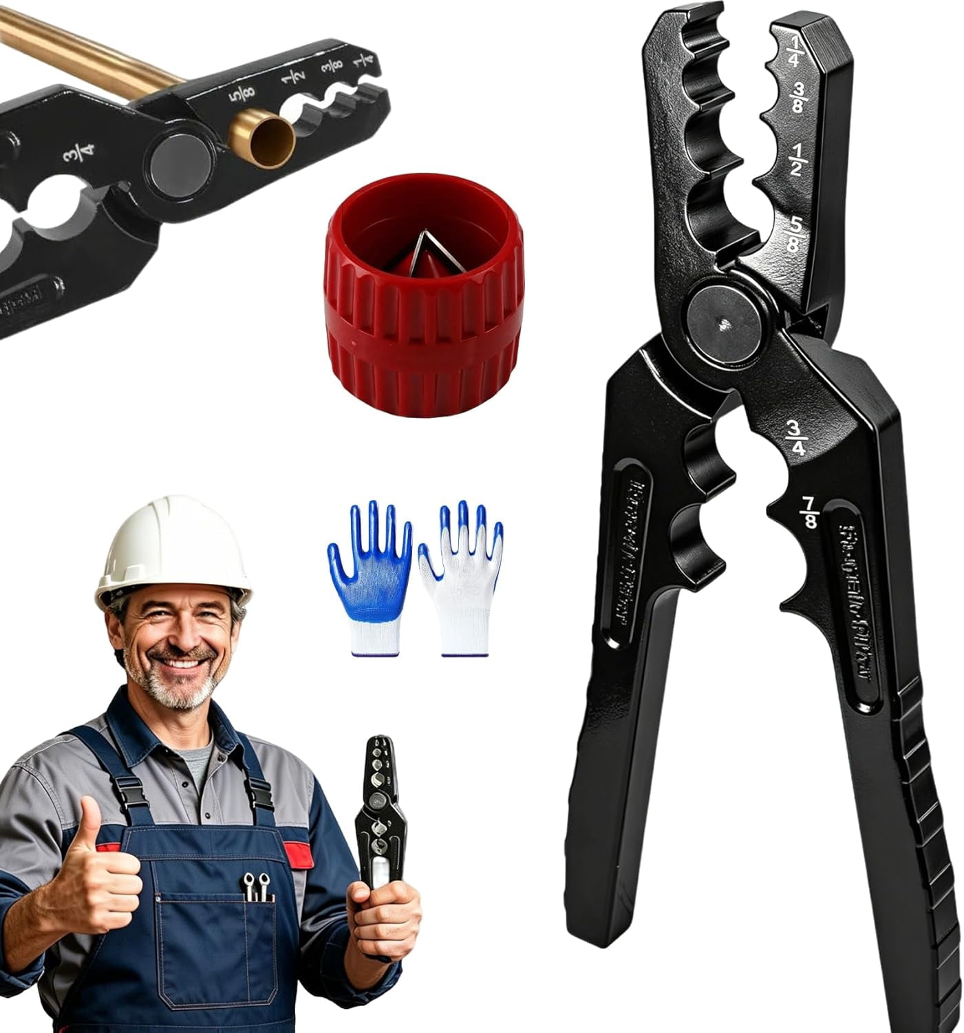 6-Hole Multi-Size Copper Pipe Repair & Rounding Tool, Manual Copper ...