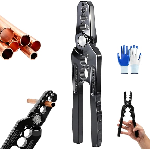 6-Hole Multi-Size Copper Pipe Repair & Rounding Tool, Manual Copper Tube Rounder, Flat Tube Repairer Pliers, Tubing Repair Tool for HVAC Pipe Maintenance (1pc)