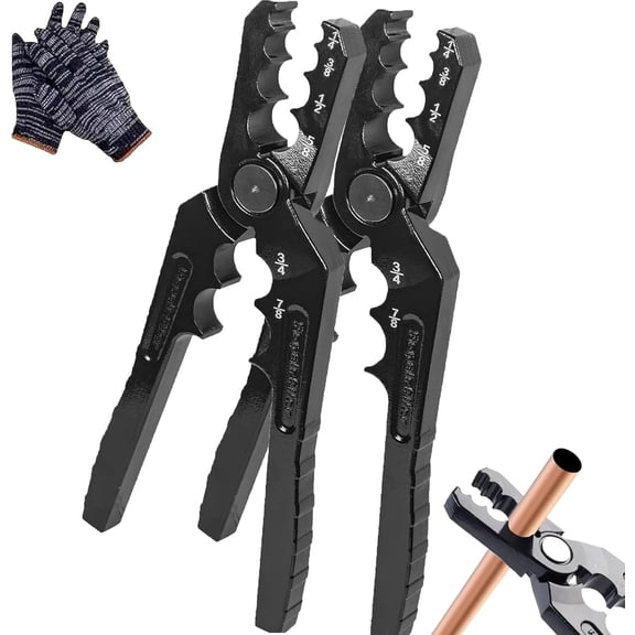6-Hole Multi-Size Copper Pipe Repair & Rounding Tool, Manual Tube Rounder & Flat Tube Repairer Pliers for HVAC, Restores Crushed Ends 1/4 to 7/8 Inch (2PCS)