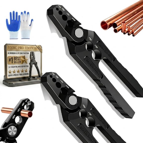 6-Hole Multi-size Copper Pipe Repair & Rounding Tool, 2026 New Manual Copper Tube Rounder, Multi-size Fit 1/4" To 7/8", Coppers Pipe Rounding Tool for HVAC, Refrigeration & Plumbing