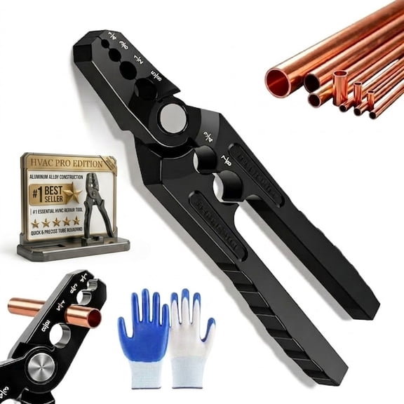 6-Hole Multi-size Copper Pipe Repair & Rounding Tool, 2026 New Manual Copper Tube Rounder, Multi-size Fit 1/4" To 7/8", Coppers Pipe Rounding Tool for HVAC, Refrigeration & Plumbing