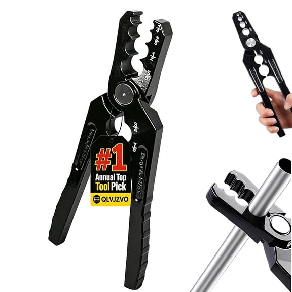 6-Hole Multi-size Copper Pipe Repair & Rounding Tool, Manual Copper Pipe Bender Tool Hvac/Flat Pipes Repair Pliers, For 1/4", 3/8", 1/2", 5/8", 3/4" 7/8" Steel Tubing Straightener