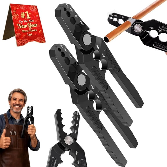 6-Hole Multi-size Copper Pipe Repair & Rounding Tool, Manual Copper Tube Rounder, Coppers Tubing Straightener, Hvac Refrigerant Pipes Repairer for 1/4", 3/8", 1/2", 5/8", 3/4" 7/8" Pipe (2PCS)