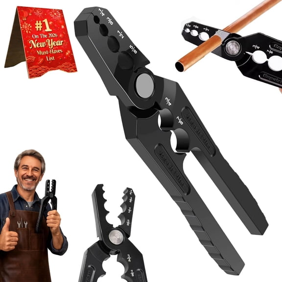 6-Hole Multi-size Copper Pipe Repair & Rounding Tool, Manual Copper Tube Rounder, Coppers Tubing Straightener, Hvac Refrigerant Pipes Repairer for 1/4", 3/8", 1/2", 5/8", 3/4" 7/8" Pipe