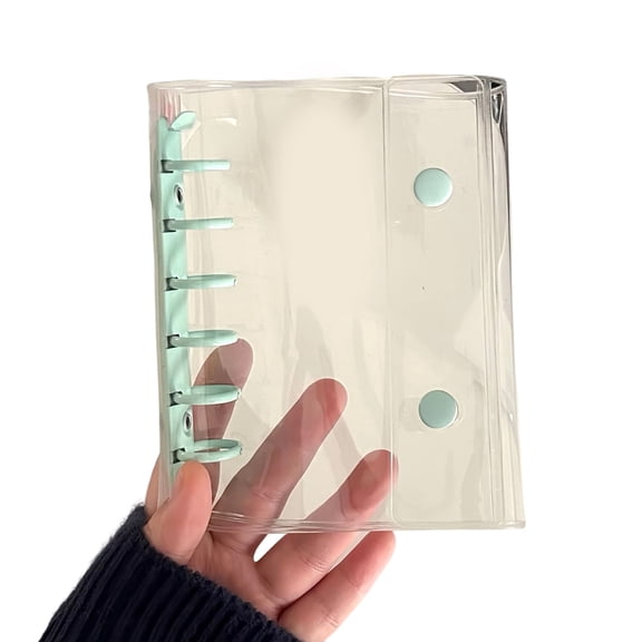 6 Hole PVC Binder Cover 125x148mm Card Album Covers Water Resistant 6 Holes Punched Refillable Notebook Journal Covers