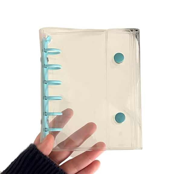 6 Hole Punched PVC Folder Cover Refillable Planner Binder 6 Rings Card Album Organiz