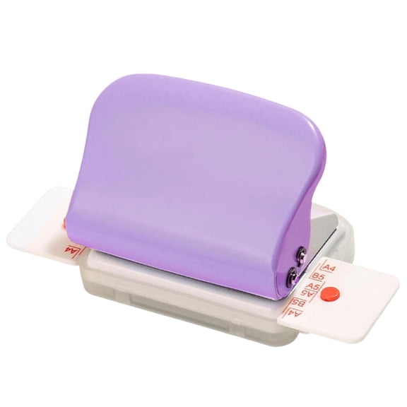 6 Hole Puncher, Manual Binding Machine Portable Mini Spiral Binding Machine, Multi-Hole Loose Leaf Paper Puncher Suitable for A4 A5 B5 Paper Home & Office Use (Purple)