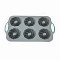 thumbnail image 1 of 6-Hole Silicone Christmas Wreath Mold - Cake Soap DIY Tray, Holiday Shaped Silicone Making Mold for Christmas Decorations Baking Crafts, 11.2*6.9in, A, 1 of 9