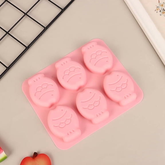 6 Holes Cartoon Small Fish Silicone Cake Mold Handmade Soap Mold DIY Chocolate Pudding Jelly Fondant Baking Cake Decorating Tool