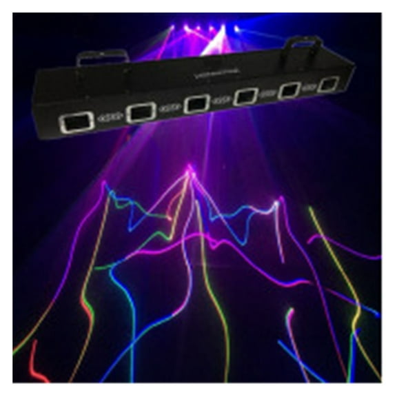 6 Holes LED Light RGBYC Colour Beam Line Pattern DJ Disco Party Light Control Music Light For Dancing Birthday Bar ,Party Event Wedding Holiday Bar Club