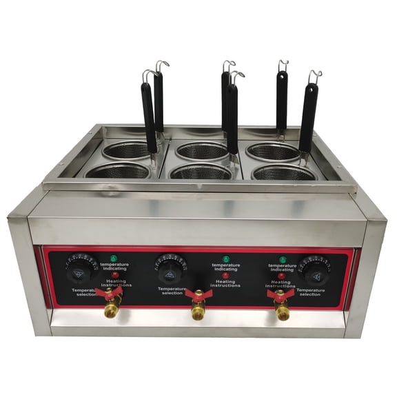6 Holes Noodles Cooking Machine Automatic Pasta Boiler 220V 6KW