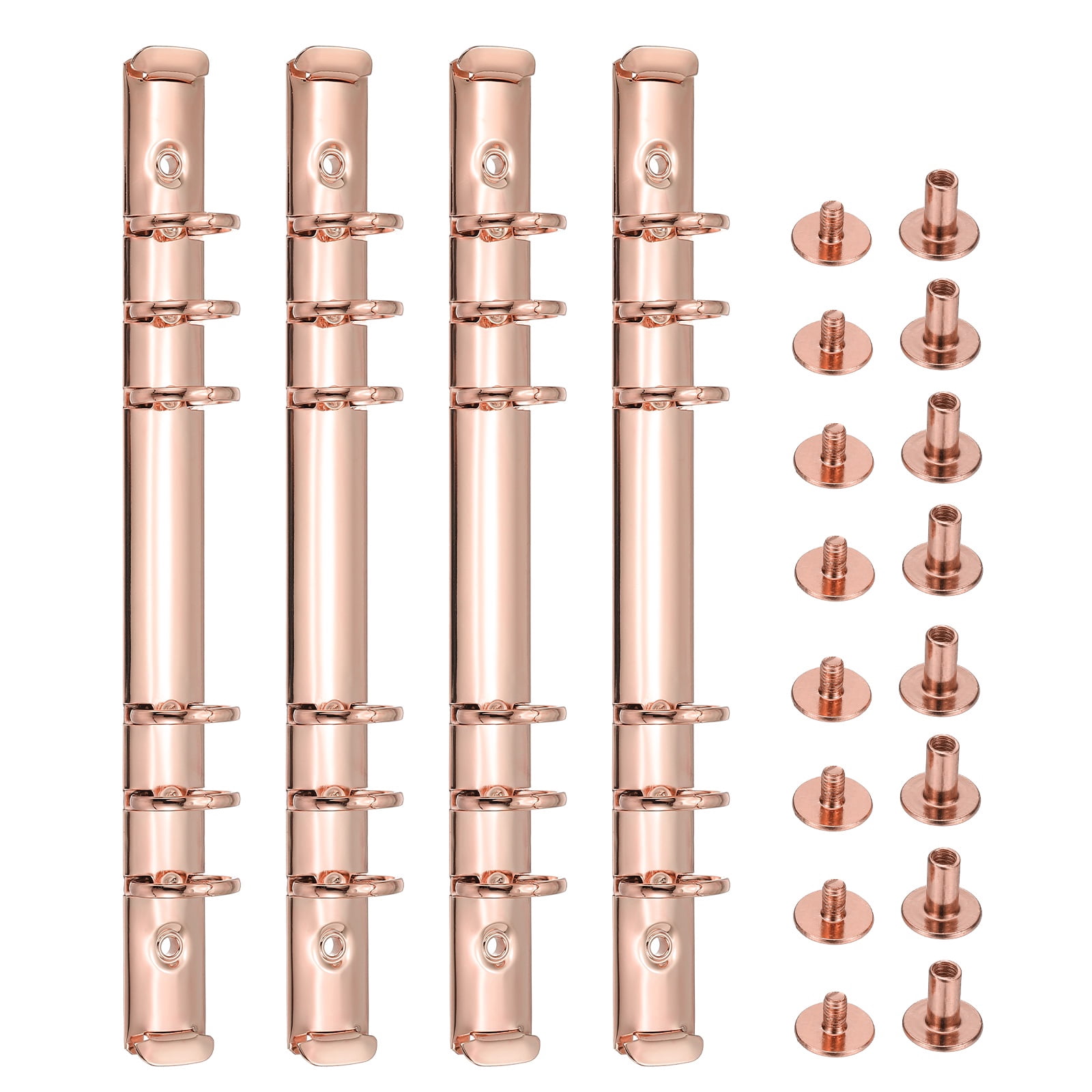 6 Holes Ring Binder, A5 Notebook 20mm Binder Mechanisms, Rose Gold, 4 Set