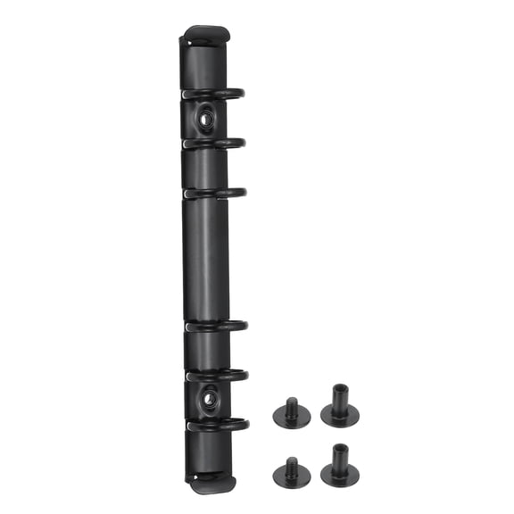 6 Holes Ring Binder, A6 Notebook 20mm Binder Mechanisms, Black, 1 Set