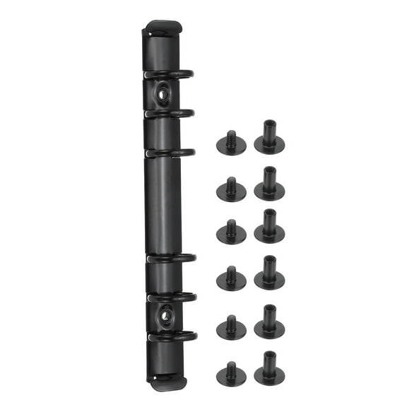 6 Holes Ring Binder, A6 Notebook 20mm Binder Mechanisms, Black, 3 Set