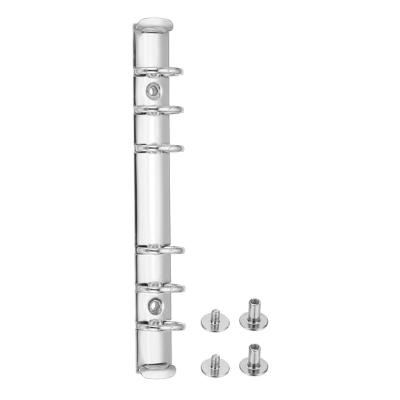 6 Holes Ring Binder, A6 Notebook 20mm Binder Mechanisms, Silver, 1 Set