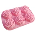 thumbnail image 1 of 6 Holes Rose Flower Silicone Mould for Making Cake Ice Cream Chocolate Soap, 1 of 7