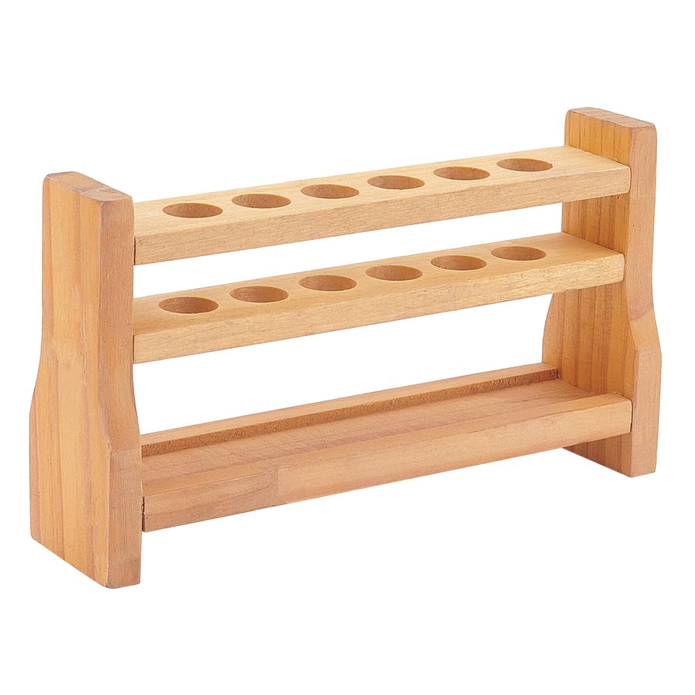 6 Holes Wooden Test Tube Rack 10ML Test Tube Display Stands 18mm Hole