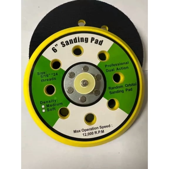 6 Hook & Loop Da Backing Plate Pad, 8 Hole Pattern, Auto Sanding Polishing Pad