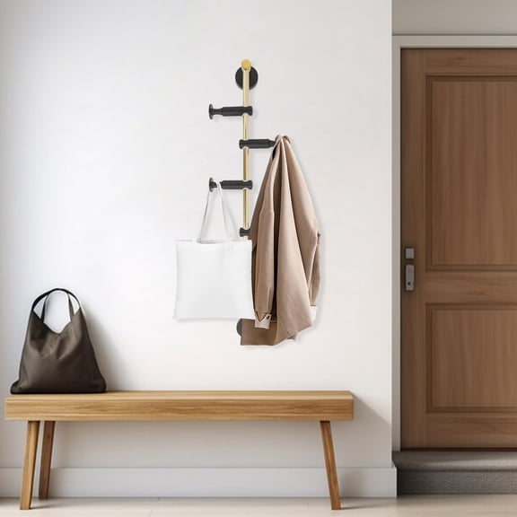 6 Hooks Wall Mounted Coat Hook Rack Clothes Scarf Holder Key Cap Hat Bag Hanger