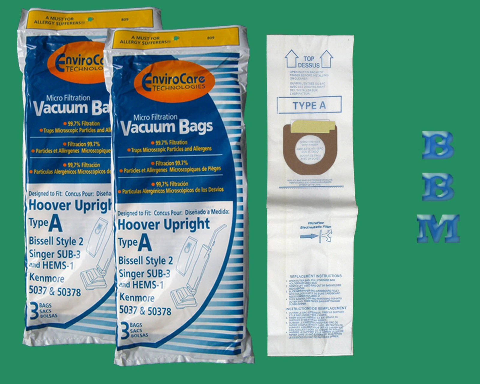 6 Hoover Style A Allergen Vacuum Cleaner Bags Elite Encore Powermax H4010100A