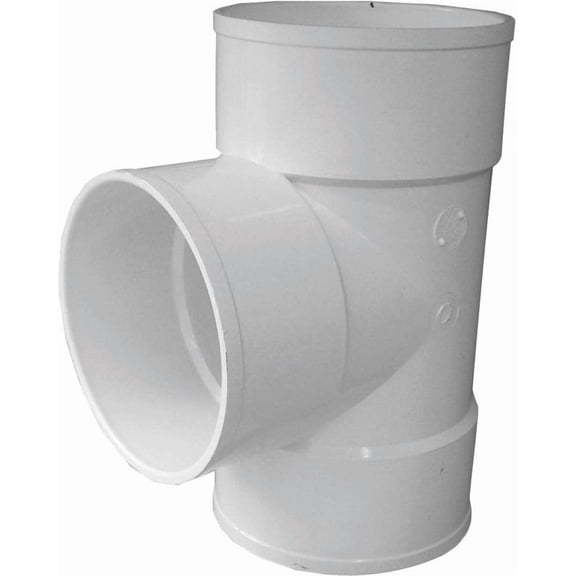 Genova Products 6 In. Hub PVC Bull Nose Tee Pipe - Bull Nose Tee - Pack of 1, Multicolor Residential Use, Standard Application