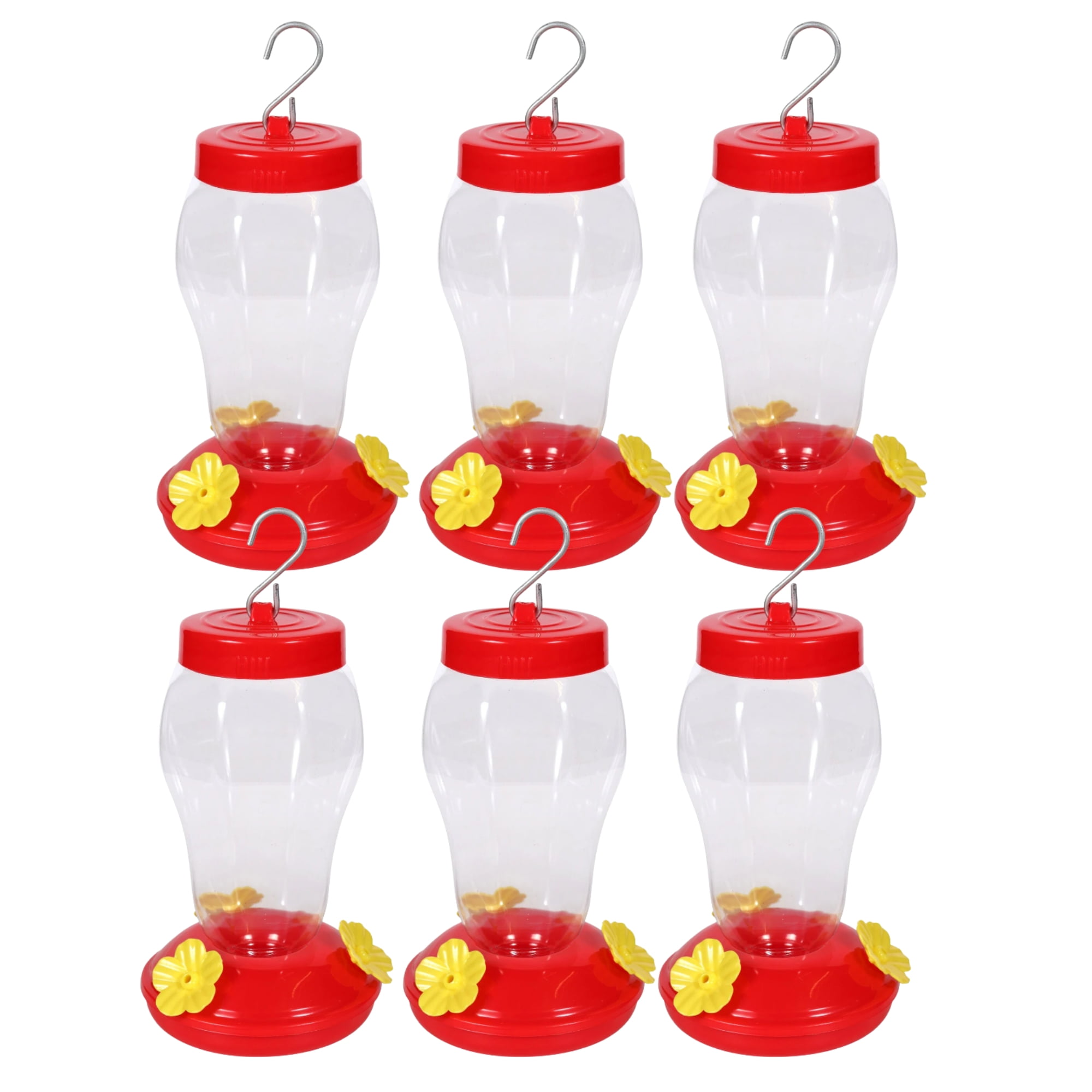 (6) Hummingbird Feeder 16oz Plastic Hummingbird Feeders Leak-Proof Easy ...