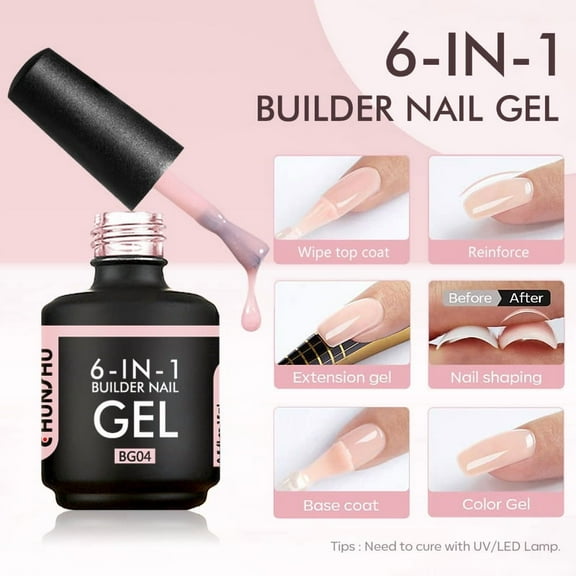 6 IN 1 Extension Gel 15ML Builder Nail Gel In A