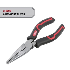 Pinzas de Punta Larga de 6 Pulgadas Hyper Tough con Mangos Ergonómicos de Agarre Suave, Modelo 5365V