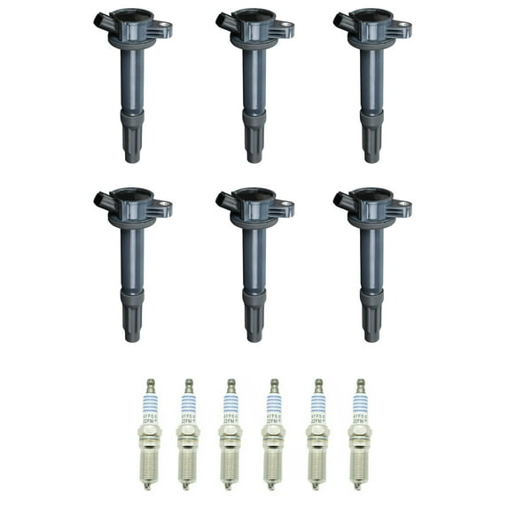 6 ISA Ignition Coils and 6 Motorcraft Spark Plugs Compatible with 2009 Mazda Tribute UF486 SP411