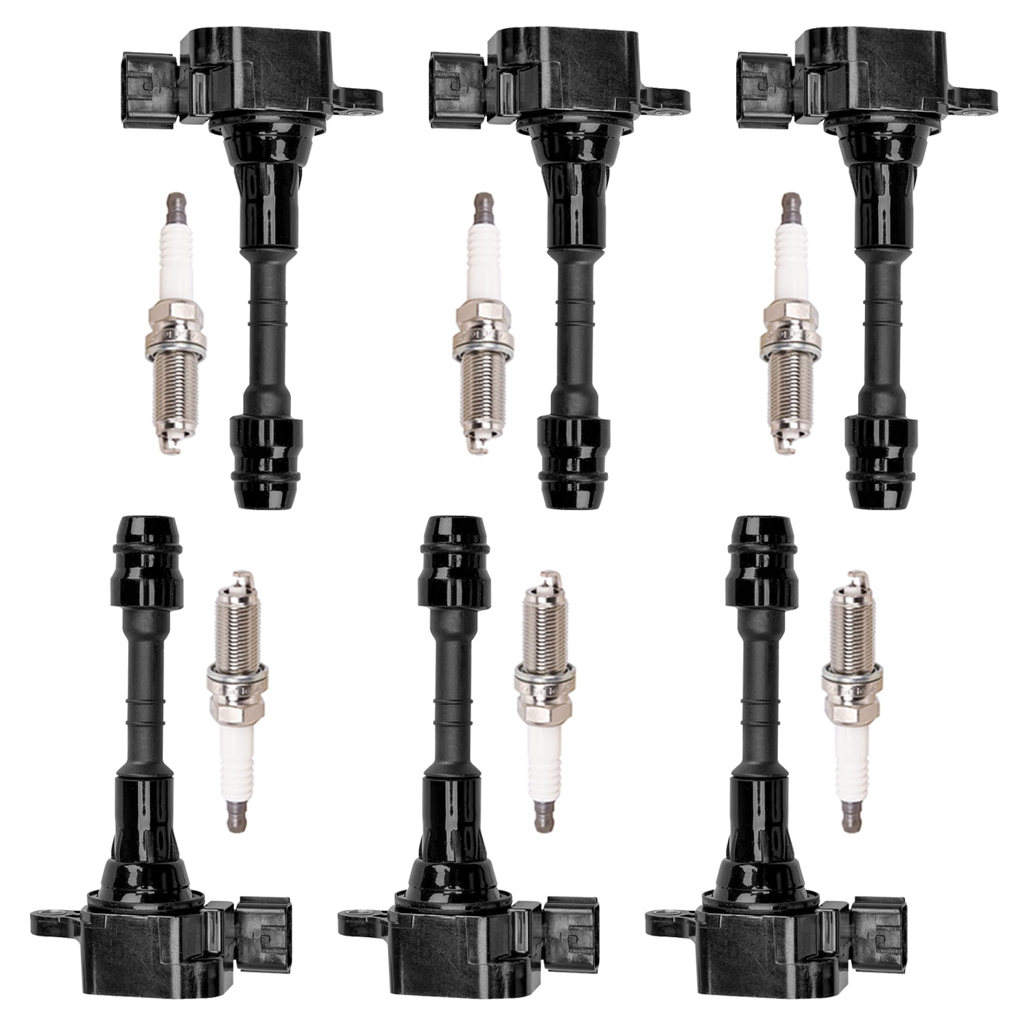 6 Ignition Coils and 6 Iridium Spark Plugs Compatible with Infiniti