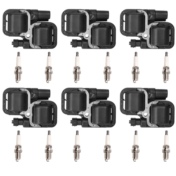 6 Ignition Coils and 12 Iridium Spark Plugs Compatible with 1998-2005 Mercedes C240 E320 ML320 Replacement for UF359