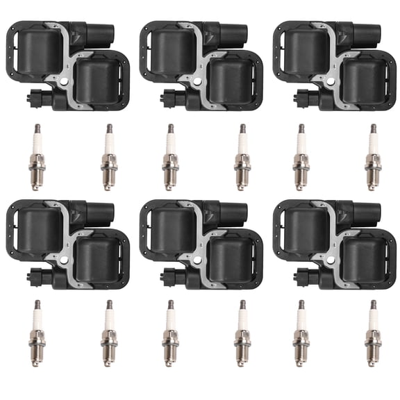 6 Ignition Coils and 12 Spark Plugs Compatible with 2002-2004 Mercedes-Benz SLK320 SLK32 AMG V6 Replacement for UF359