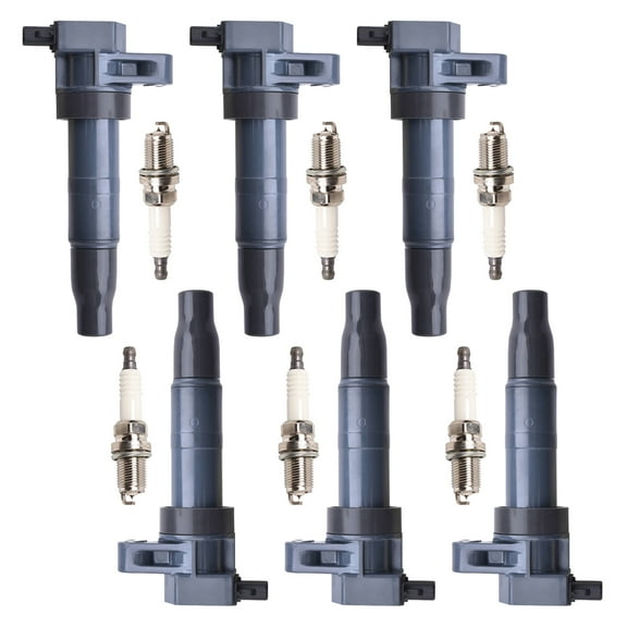 6 Ignition Coils and 6 Iridium Spark Plugs Compatible with 2006-2010 Hyundai Sonata Santa Fe Replacement for UF546