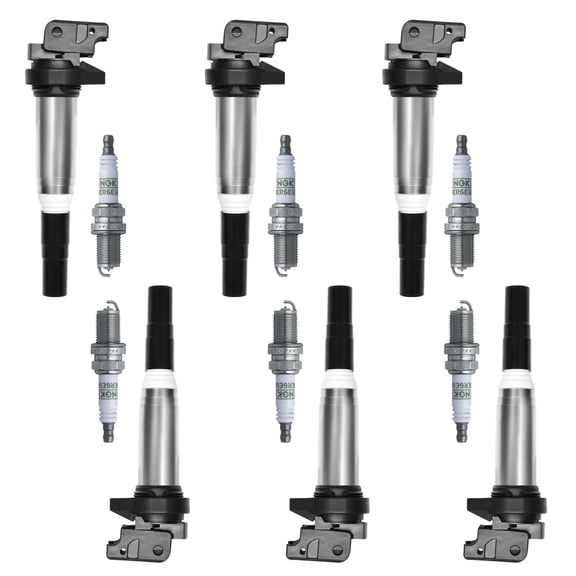 6 Ignition Coils and 6 NGK Platinum Spark Plugs Compatible with 2002-06 BMW 745Li 760i X3 Z4 Replacement for UF667