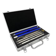 6 In 1 Carbide Tipped Wood Turning Tools Set Latest Lathe Rougher Finisher Swan Neck Hollowing Tools and Interchangeable Aluminum Alloy Grip Handle