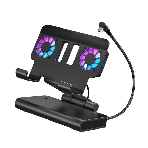 6 In 1 Gaming Docking Station With Double Fan Cooling Stand Multiple Port For Handheld Game Console