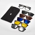 thumbnail image 1 of 6 In 1 Men Women Polarized Optical Magnetic Sunglasses Clip Magnet Clip on Sunglasses Polaroid Clip on Sun Glasses Frame And Bag 2202A, 1 of 6