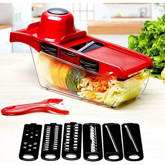 6 In 1 Multi-Function Vegetable Slicer Kitchen Mandolin, Potato Chipper