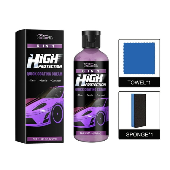 6 In 1 Quick Coating Cream, Automotive Multi-Functional Cleaning Glass Dust Maintenance Polishing Coating Paste
