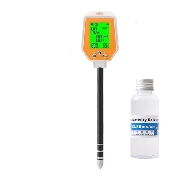 6 In 1 Soil PH Meter Farm Garden Soil Moisture Tester Soil EC Detector Sunlight Intensity Air Humidity Soil Temp Test